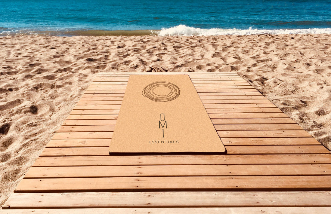 yoga master posing on yoga mat