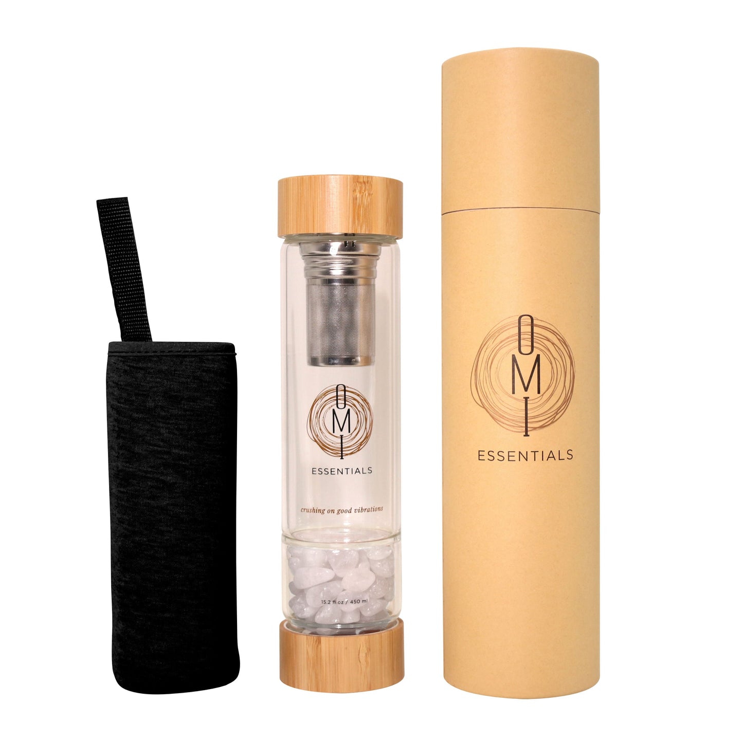 OMI Essentials Crystal Infused Water Bottle and Tea Infuser