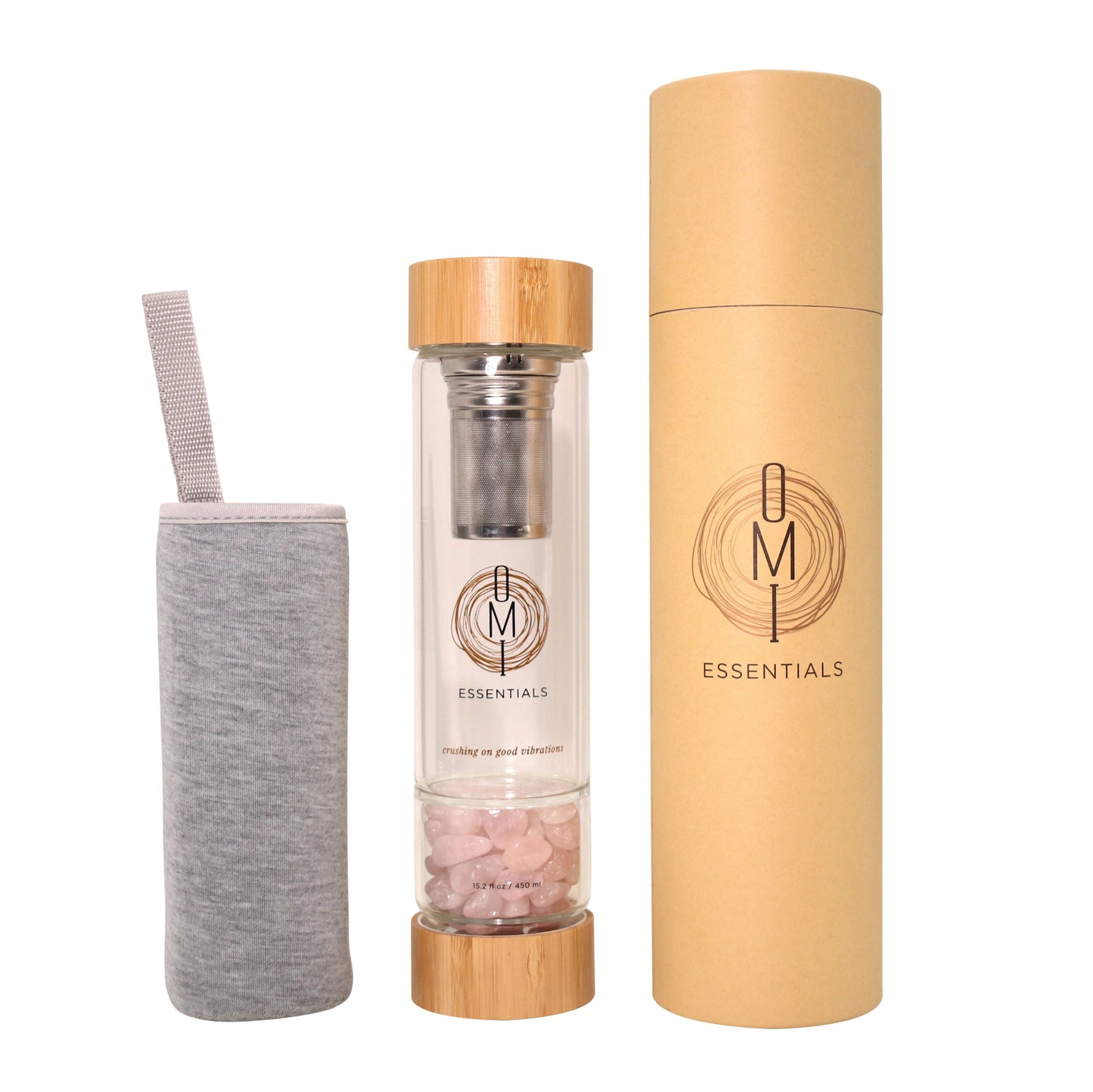 OMI Essentials Crystal Infused Water Bottle and Tea Infuser
