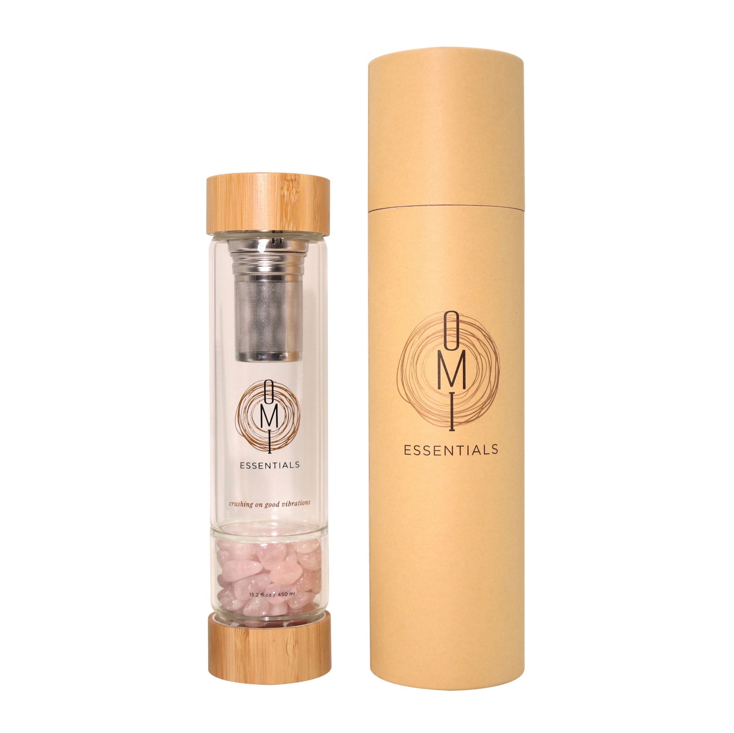 OMI Essentials Crystal Infused Water Bottle and Tea Infuser