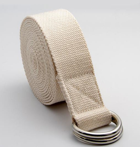 cotton cream colored yoga stretching band